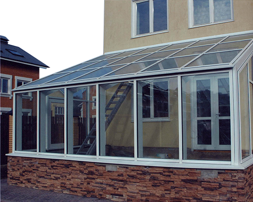 Алюминиевая стеклянная крыша для веранды в Казани